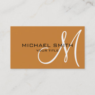 Minimalistische Berufliche Bronze-Monogramm Visitenkarte