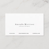 Minimalistische Berufliche Business Card Visitenkarte (Rückseite)