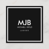 Minimalistische Berufliche Eleganto Schwarz und We Quadratische Visitenkarte (Vorderseite)