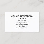 Minimalistische berufliche Firmengeschäftskarten Visitenkarte (Rückseite)