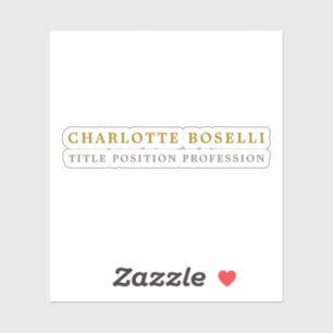 Minimalistische Berufliche Goldfarbe Aufkleber