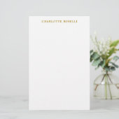 Minimalistische Berufliche Goldfarbe Briefpapier (Stehend Vorderseite)