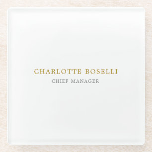 Minimalistische Berufliche Goldfarbe Glasuntersetzer