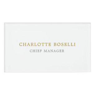 Minimalistische Berufliche Goldfarbe Namenschild