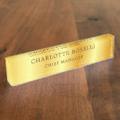 Minimalistische Berufliche Goldfarbe Namensplakette (Seite)