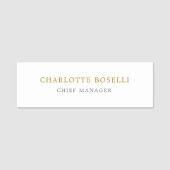 Minimalistische Berufliche Goldfarbe Namensschild (Vorderseite)