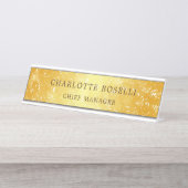 Minimalistische Berufliche Goldfarbe Schreibtischnamensplakette (Vorderseite )