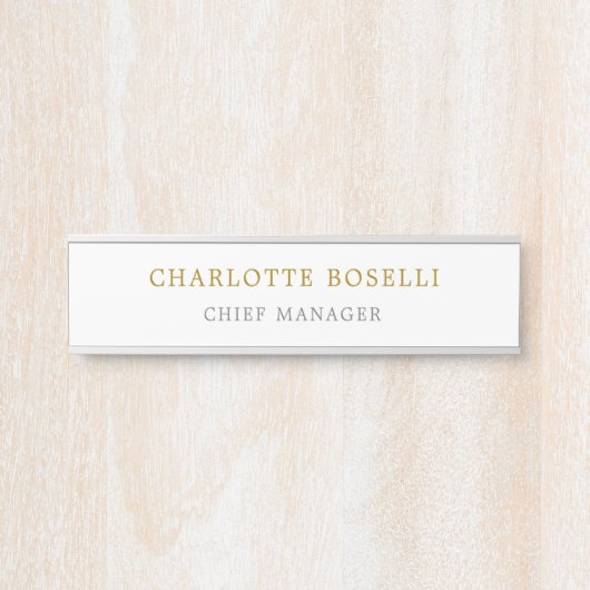 Minimalistische Berufliche Goldfarbe Türschild (Vorderseite )