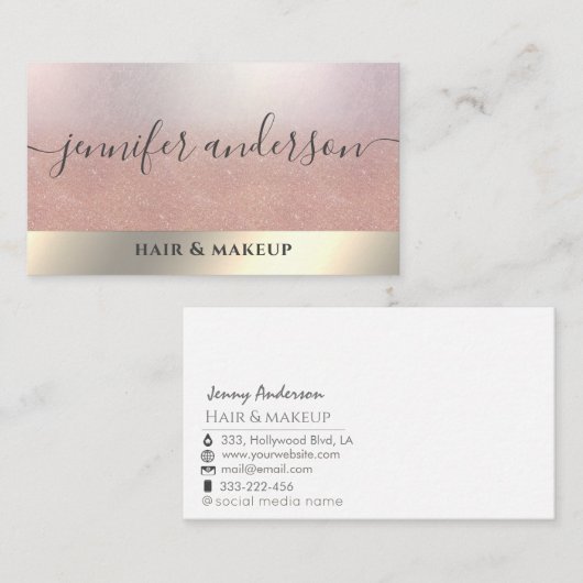 Minimalistische berufliche Goldfolienkarte Visitenkarte (Vorne/Hinten)