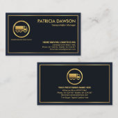 Minimalistische Berufliche Goldgrenzlogistik Visitenkarte (Vorne/Hinten)