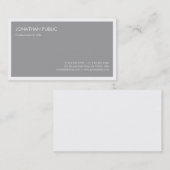 Minimalistische Berufliche Graue Vorlage Visitenkarte (Vorne/Hinten)