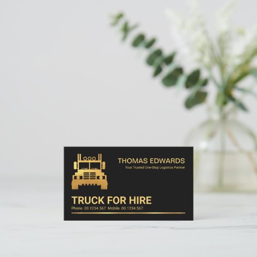 Minimalistische Berufliche LKW-Leine Visitenkarte (Stehend Vorderseite)
