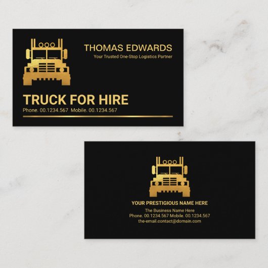 Minimalistische Berufliche LKW-Leine Visitenkarte (Vorne/Hinten)