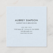 Minimalistische Berufliche Logo-Visitenkarte Quadratische Visitenkarte (Rückseite)