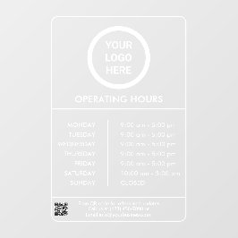 Minimalistische Berufliche Logobetriebszeiten Fensteraufkleber