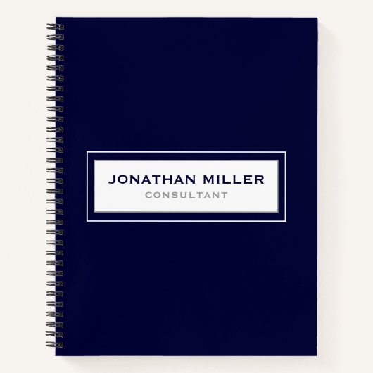 Minimalistische Berufliche Marine Notizblock (Vorderseite)