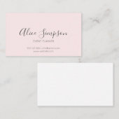 Minimalistische berufliche moderne erröten Rosa Visitenkarte (Vorne/Hinten)