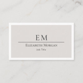 Minimalistische Berufliche Moderne Grau Beige Visitenkarte