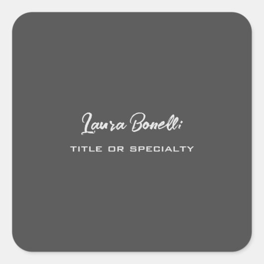 Minimalistische Berufliche moderne Handschrift Dun Quadratischer Aufkleber (Vorderseite)