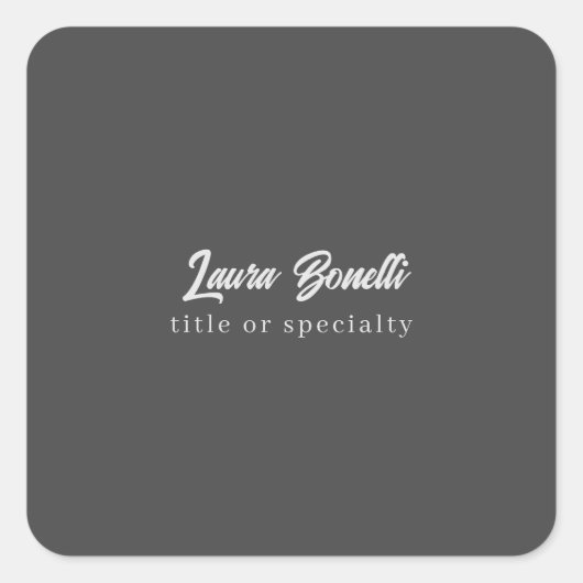 Minimalistische Berufliche moderne Handschrift Dun Quadratischer Aufkleber (Vorderseite)