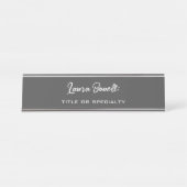 Minimalistische Berufliche moderne Handschrift Dun Schreibtischnamensplakette (Vorderseite )