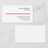 Minimalistische Berufliche Moderne Schlichte Rotwe Visitenkarte (Vorne/Hinten)