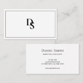 Minimalistische Berufliche Monogramm Visitenkarte (Vorne/Hinten)