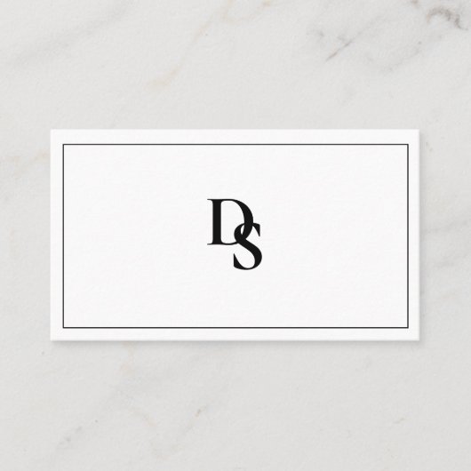 Minimalistische Berufliche Monogramm Visitenkarte (Vorderseite)