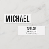 Minimalistische berufliche mutige moderne mini visitenkarte (Vorne/Hinten)