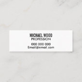 Minimalistische berufliche mutige moderne mini visitenkarte (Rückseite)