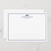Minimalistische Berufliche Navy Blue Border Note C Mitteilungskarte (Vorne/Hinten)
