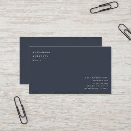 Minimalistische Berufliche Navy Blue Business Card Visitenkarte