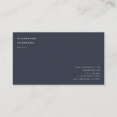 Minimalistische Berufliche Navy Blue Business Card Visitenkarte (Vorderseite)