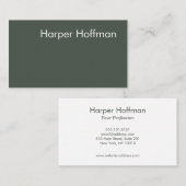 Minimalistische Berufliche Navy-Green-Business-Kar Visitenkarte (Vorne/Hinten)