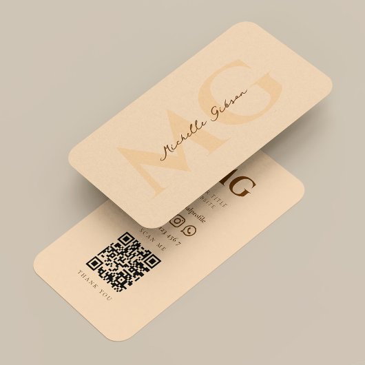 Minimalistische Berufliche Pastellpfirsiche Visitenkarte