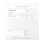 Minimalistische Berufliche Rechnung des Anwalts Notizblock (Vorderseite)