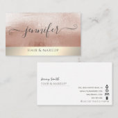 Minimalistische berufliche Rose Goldfolie Visitenkarte (Vorne/Hinten)