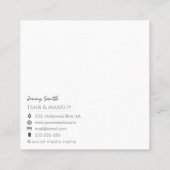 Minimalistische berufliche Rose Quadratische Visitenkarte (Rückseite)