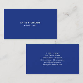 Minimalistische Berufliche Royal Blue Business Car Visitenkarte