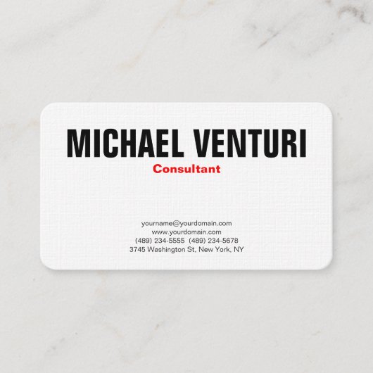 Minimalistische Berufliche Schlichte Visitenkarte (Vorderseite)