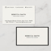 Minimalistische Berufliche Schwarz/Elfenbeinmedien Visitenkarte (Vorne/Hinten)