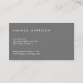Minimalistische Berufliche Social Media Dunkelgrau Visitenkarte (Rückseite)