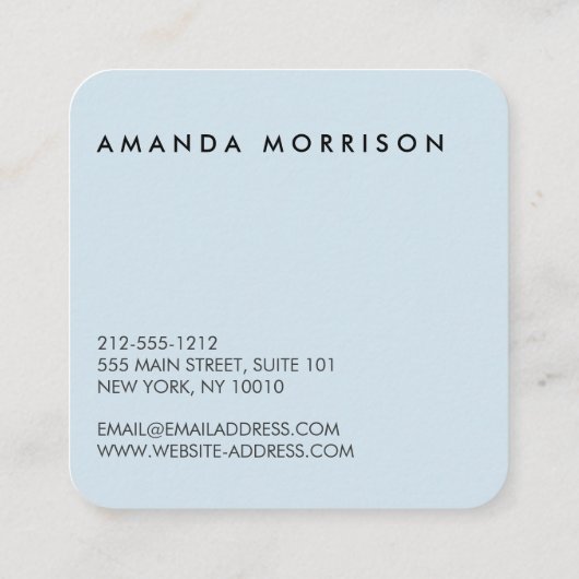 Minimalistische Berufliche Social Media Light Quadratische Visitenkarte (Rückseite)