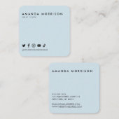 Minimalistische Berufliche Social Media Light Quadratische Visitenkarte (Vorne/Hinten)