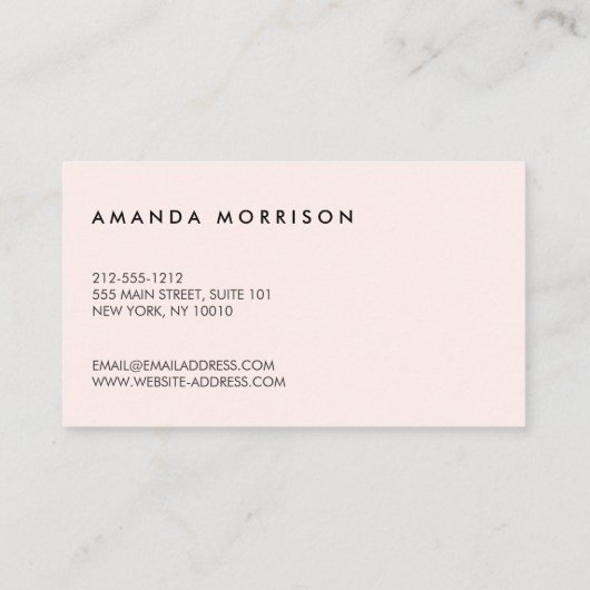 Minimalistische Berufliche Social Media Pink Visitenkarte (Rückseite)