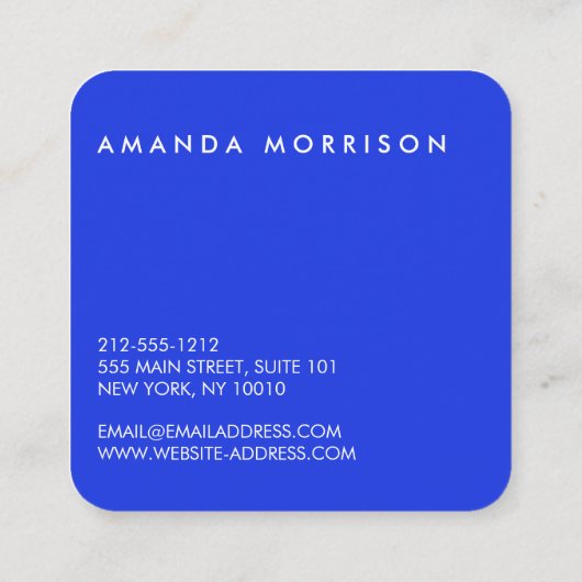 Minimalistische Berufliche Social Media Quadratische Visitenkarte (Rückseite)