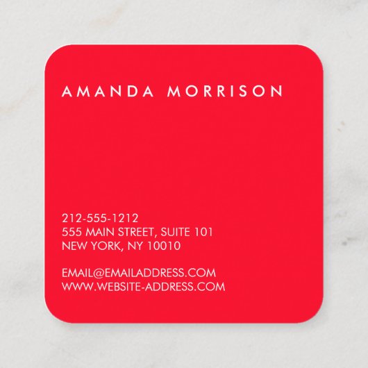 Minimalistische Berufliche Social Media Root Quadratische Visitenkarte (Rückseite)