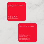 Minimalistische Berufliche Social Media Root Quadratische Visitenkarte (Vorne/Hinten)