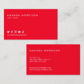 Minimalistische Berufliche Social Media Root Visitenkarte (Vorne/Hinten)