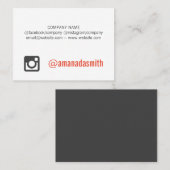 Minimalistische Berufliche Social Media-Variation Visitenkarte (Vorne/Hinten)